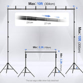 EMART Backdrop Stand Photo Studio Adjustable Background Stand Support kit